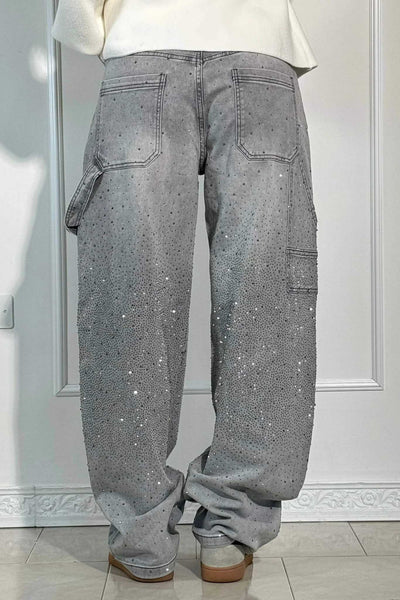 Jeans de mezclilla con brillo de Balloon Carpenter