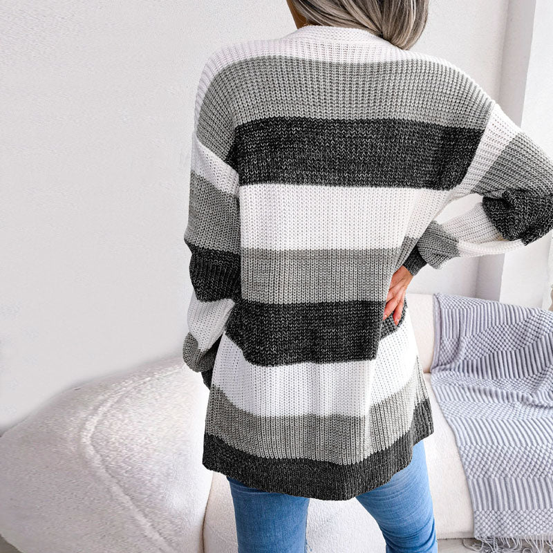 Luxora™ | Chaleco Abierto con Rayas