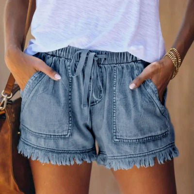 Shorts de mezclilla de cintura alta LAURA® - Estilo y Confort para tu Verano