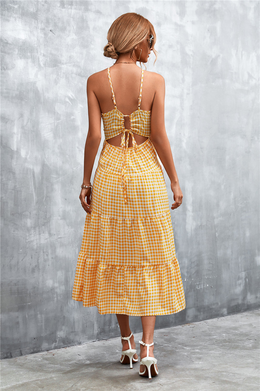 Vestido Largo Virginia con Elegantes Lazos en la Espalda