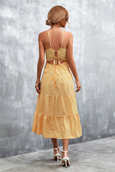 Vestido Largo Virginia con Elegantes Lazos en la Espalda