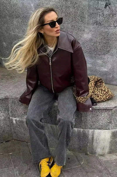 Chaqueta biker de cuero