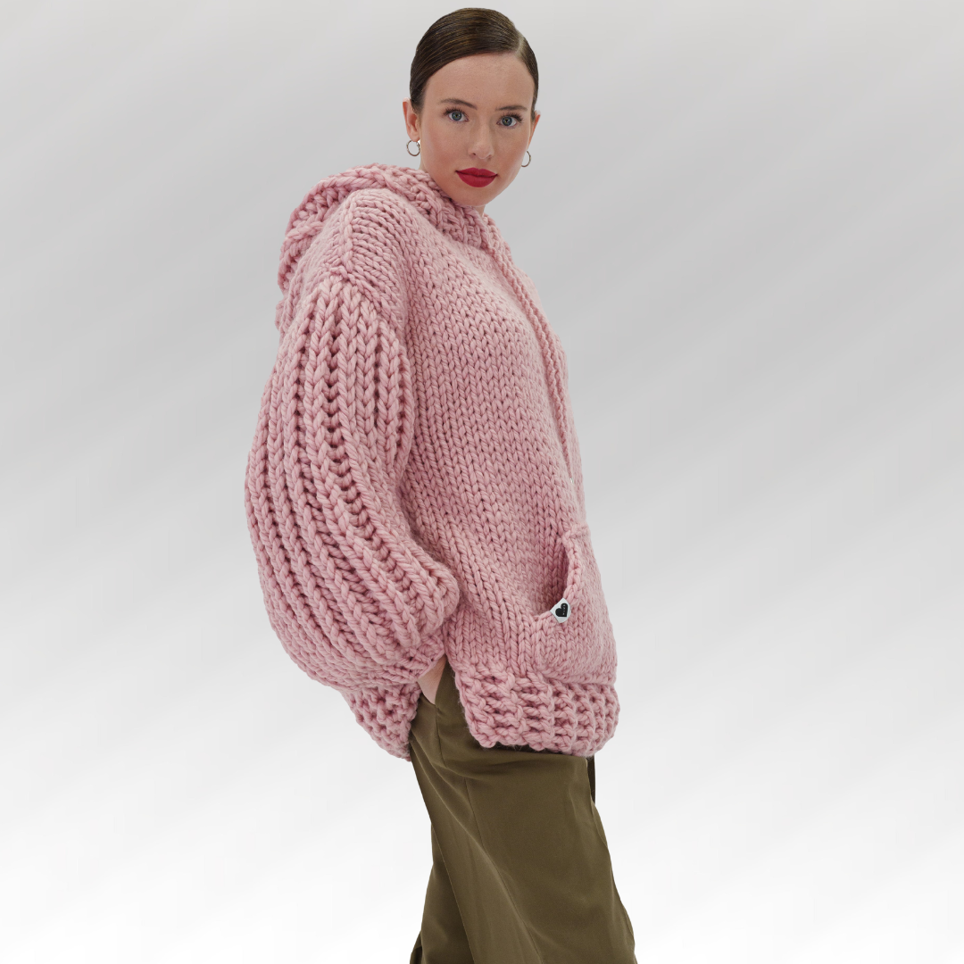 Sudadera con capucha de punto grueso oversized Cozy Chic Luxora™