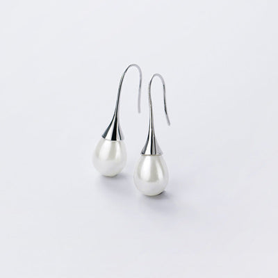 Pendientes en Forma de Gota con Perlas