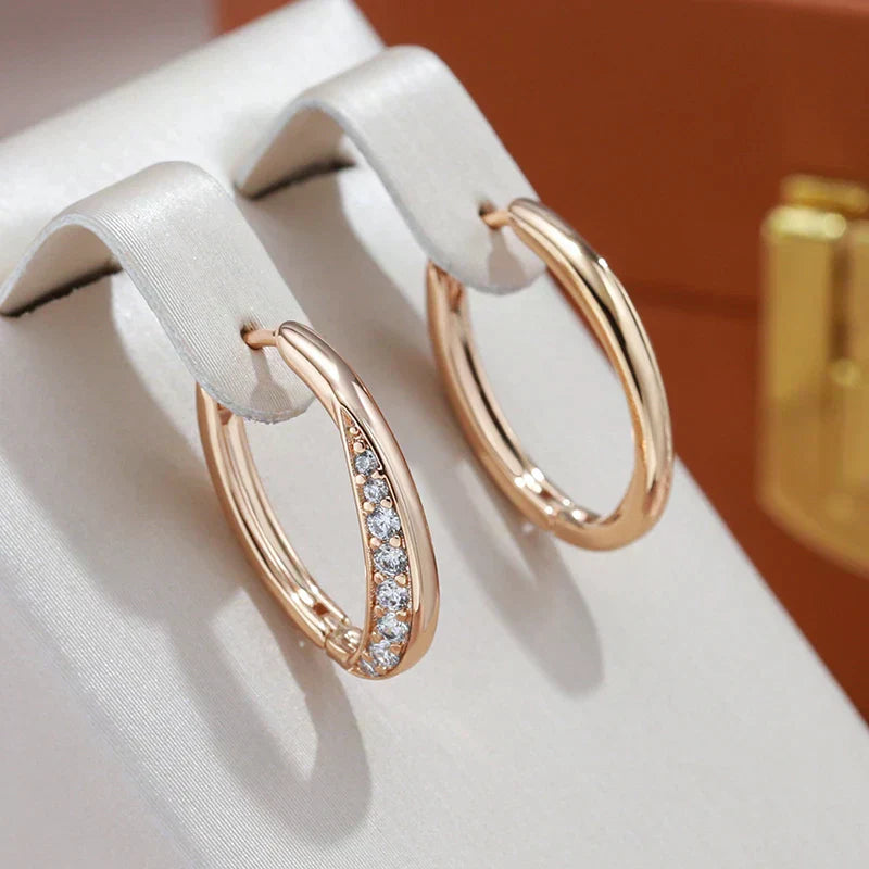 Pendientes Círculos de Lujo en Oro