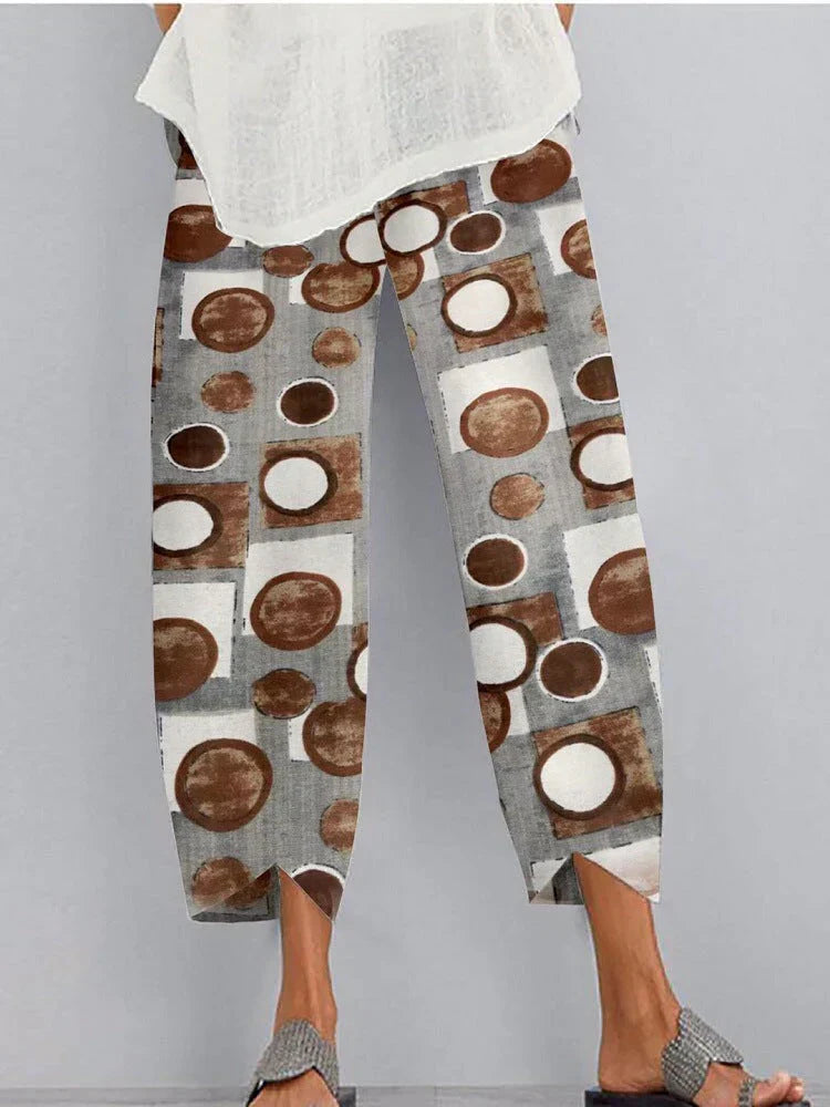 Pantalón estampado con bolsillos y cintura elástica de Laura