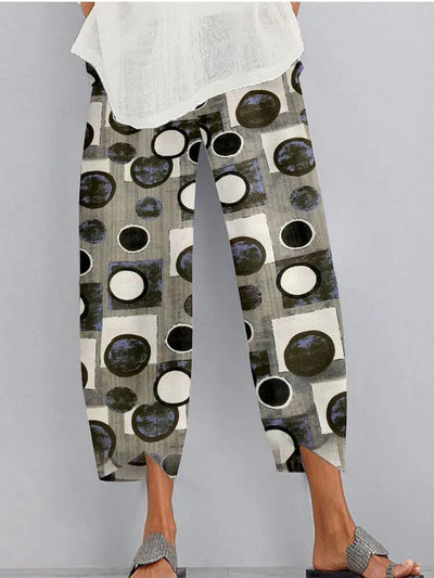 Pantalón estampado con bolsillos y cintura elástica de Laura