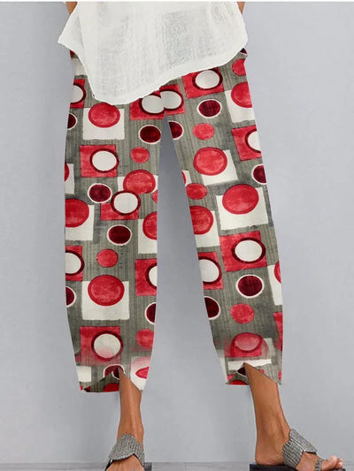 Pantalón estampado con bolsillos y cintura elástica de Laura