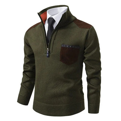 Jersey Retro de Cuello Alto con Cremallera Chic