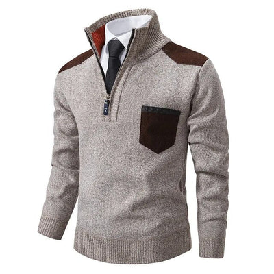 Jersey Retro de Cuello Alto con Cremallera Chic