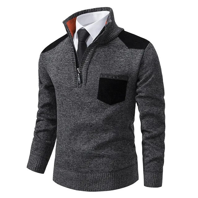 Jersey Retro de Cuello Alto con Cremallera Chic