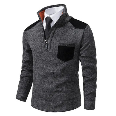 Jersey Retro de Cuello Alto con Cremallera Chic