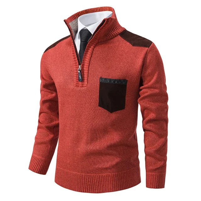 Jersey Retro de Cuello Alto con Cremallera Chic