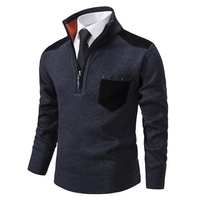 Jersey Retro de Cuello Alto con Cremallera Chic