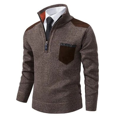 Jersey Retro de Cuello Alto con Cremallera Chic