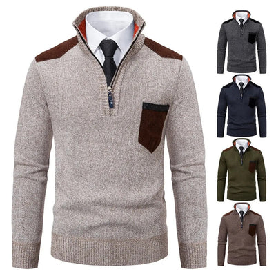 Jersey Retro de Cuello Alto con Cremallera Chic