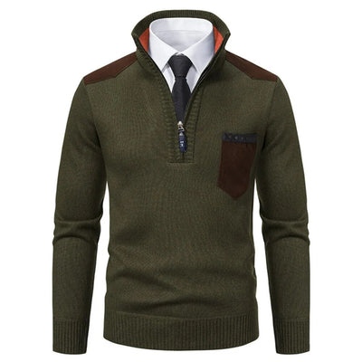 Jersey Retro de Cuello Alto con Cremallera Chic