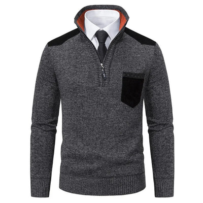 Jersey Retro de Cuello Alto con Cremallera Chic