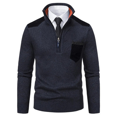 Jersey Retro de Cuello Alto con Cremallera Chic