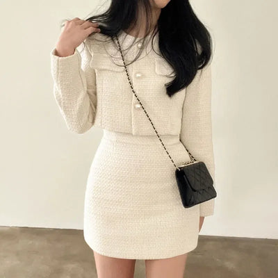 Yvet | Elegante conjunto de dos piezas de tweed para mujeres
