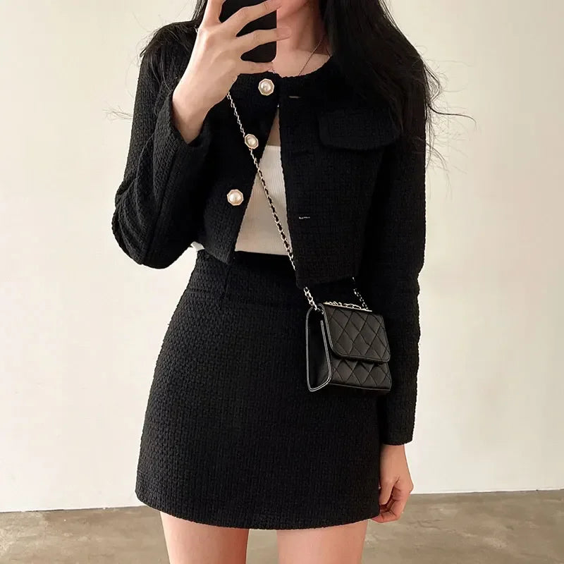 Yvet | Elegante conjunto de dos piezas de tweed para mujeres