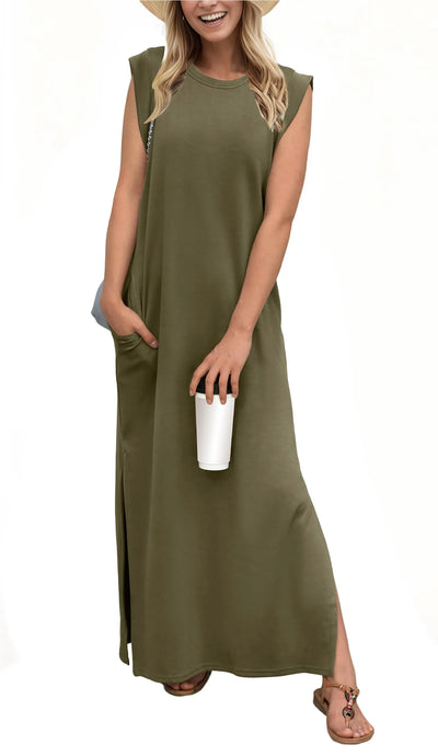 Maxivestido Tania para Mujer: Corte Holgado y Suelto, ¡Sin Arrugas!