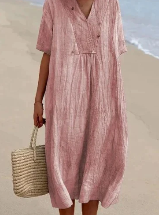 Elegante Vestido Karyl's™ de Algodón y Lino