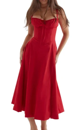 Vestido floral con corte ceñido en la cintura