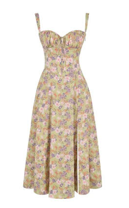 Vestido floral con corte ceñido en la cintura