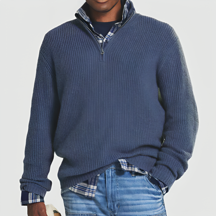 Jersey de negocios casual para hombre Henry con elegante cremallera