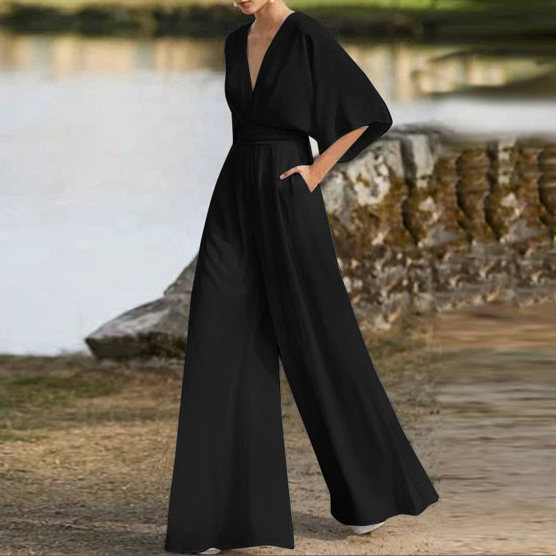 Mono elegante Isabel con sofisticado cuello en V
