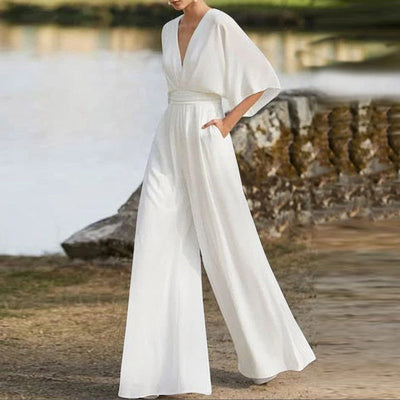 Mono elegante Isabel con sofisticado cuello en V