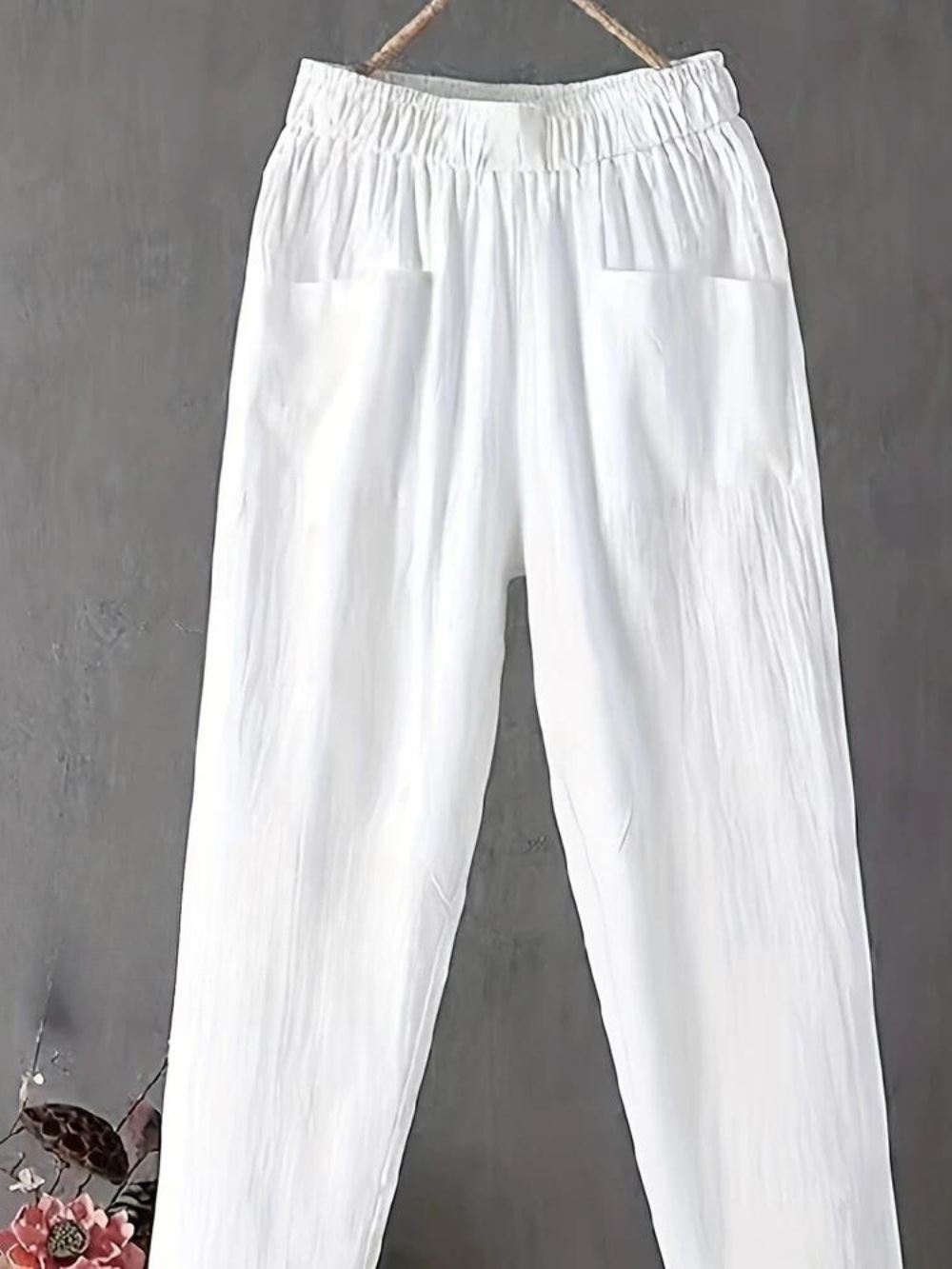 Pantalón Elástico de Pierna Recta con Prácticos Bolsillos - Ideal para Tallas Grandes de Maria