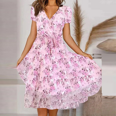 Delia - Vestido Elegante Retro con Encantador Cuello en V