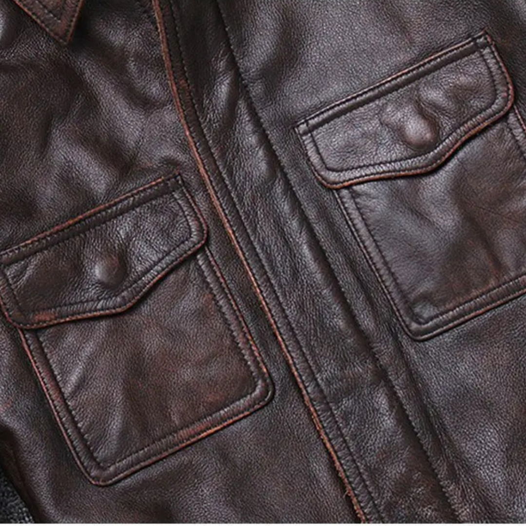 Elvis | Chaqueta de Cuero Genuino Vintage Outlaw