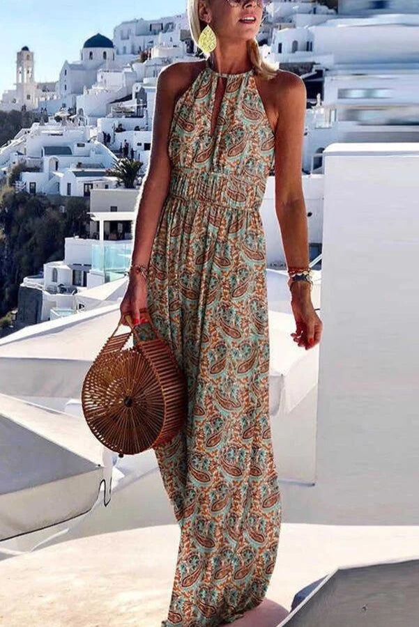 Vestido Maxi "Think I’m in Love" con Vibrante Estampado de Colores
