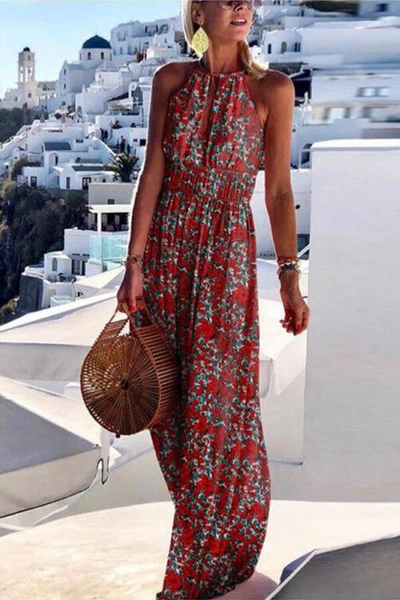 Vestido Maxi "Think I’m in Love" con Vibrante Estampado de Colores