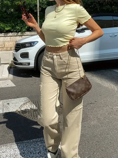 Estiloso pantalón cargo recto con ajuste personalizado