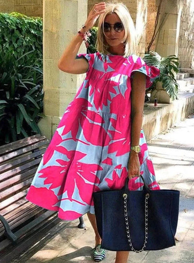 Mireia - Encantador vestido acampanado con un adorable diseño estampado