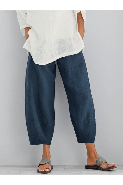 Pantalones de algodón cómodos y elegantes con prácticos bolsillos