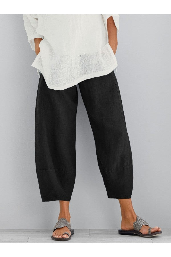 Pantalones de algodón cómodos y elegantes con prácticos bolsillos