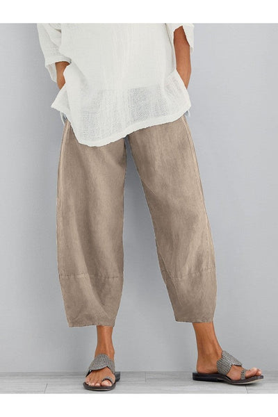 Pantalones de algodón cómodos y elegantes con prácticos bolsillos