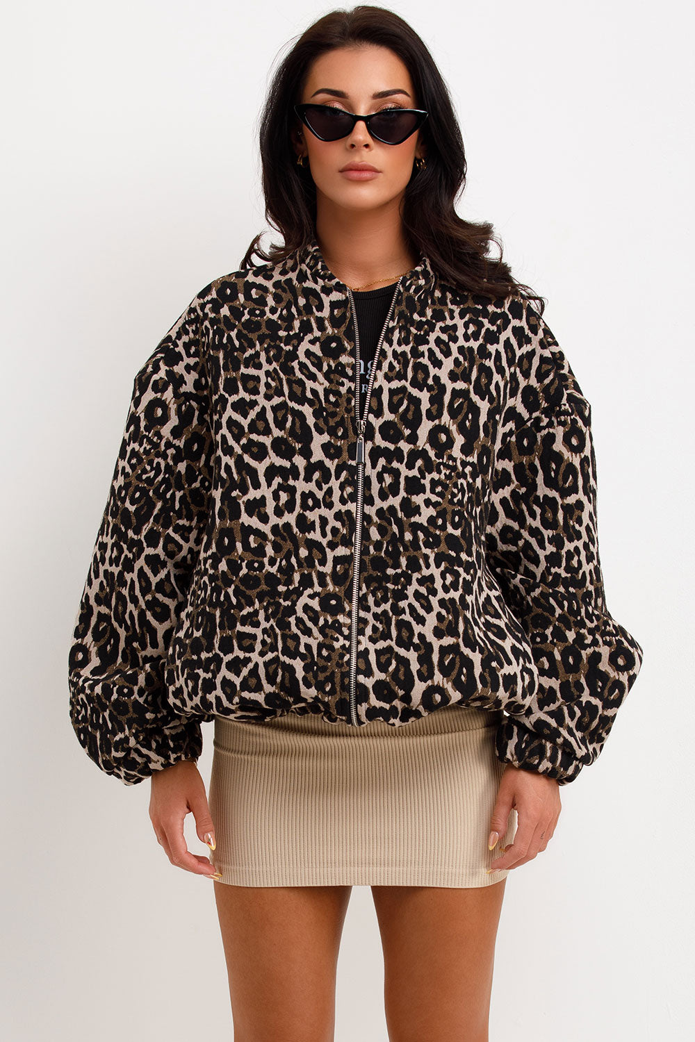 Abrigo retro de leopardo
