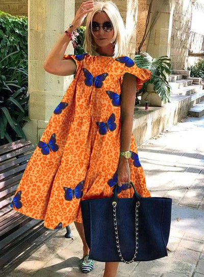 Mireia - Encantador vestido acampanado con un adorable diseño estampado