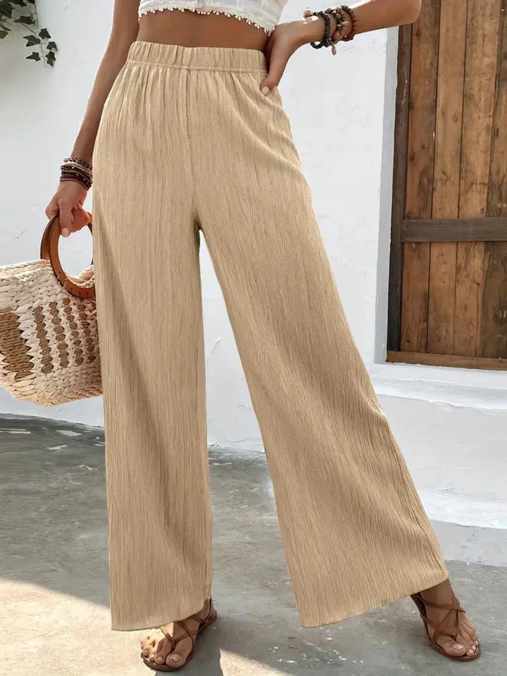 Pantalones de Cintura Alta Karol con Pernera Amplia para un Look Elegante