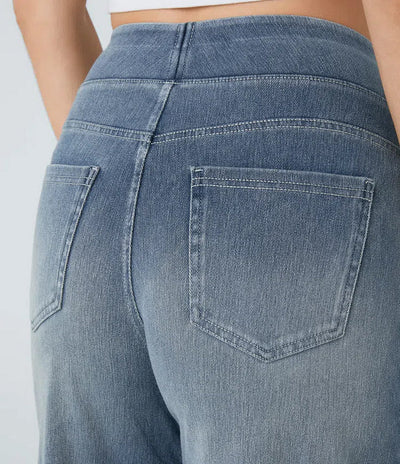 ELASTY | JEANS CÓMODOS CON CINTURA ALTA Y TALLE SUELTO