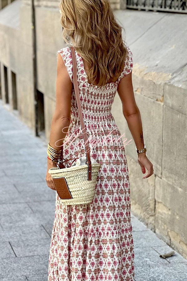 Vestido Étnico con Busto Fruncido - ¡Impulsa tu Estilo con Amor!