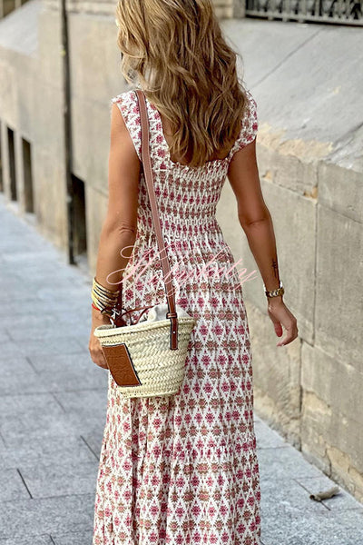 Vestido Étnico con Busto Fruncido - ¡Impulsa tu Estilo con Amor!