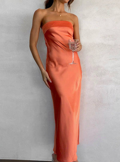 Elegante vestido largo sin tirantes - Ideal para tus aventuras en la cima