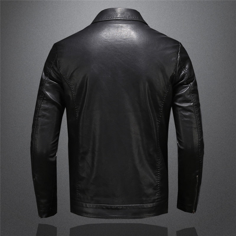 Laurens - Chaqueta de cuero con bolsillos prácticos
